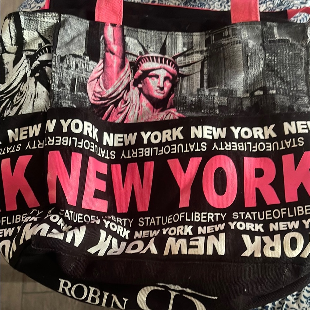Robin Ruth New York City Pink and Black Tote Bag